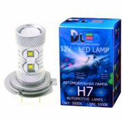   Светодиодная автомобильная лампа Н7 - Cree 12Led + Линза 60Вт