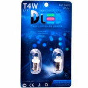   Светодиодная автомобильная лампа BA9S T4W - DIP 4Led 0.4Вт 12v Зеленая
