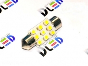   Светодиодная автомобильная лампа C5W SV8-5 36мм - SMD3528 9Led 0-72Вт 12v Белый
