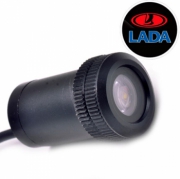   Врезной проектор в дверь авто Lada red 036