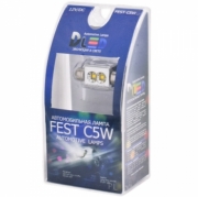   Светодиодная автомобильная лампа C5W SV8-5 36мм - Mirror CREE 2Led + Обманка 6Вт 12v Белый